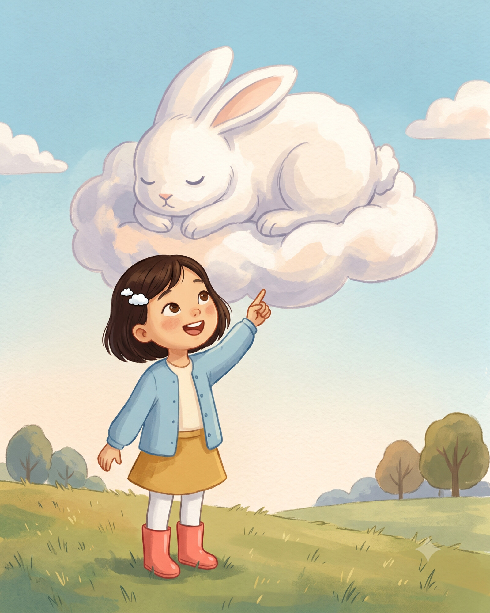 The Cloud That Changed Shape: Its shape looks like a sleepy rabbit.